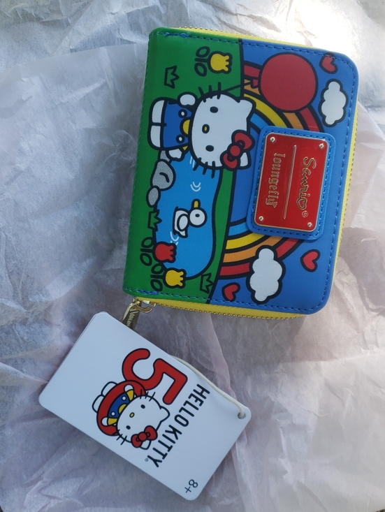 Sanrio Handbags - Sanrio Loungefly Hello Kitty Colorful Rainbow Zip Wallet 50th Anniversary